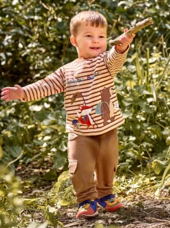 Marron fauve et chiné naturel - LotJojo Maman Bébé Cargos % Cotton Survêtement 100 2