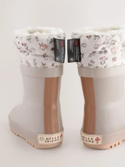 Marron imprimé - Bottes de pluie Personnage Thinsulate avec poignets doublés