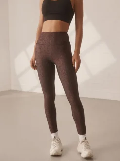 Marron imprimé abstrait - Balance Sports Yoga Leggings