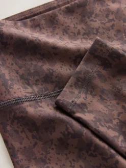 Marron imprimé abstrait - Balance Sports Yoga Leggings