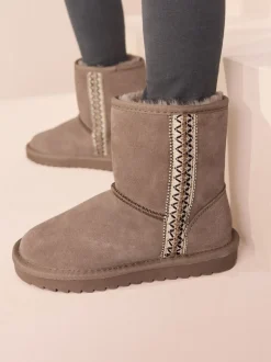 Marron mink - Bottes à enfiler en daim déperlant