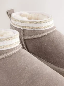 Marron mink - Bottes Baker by Ted Baker douillettes en daim déperlant pour fille