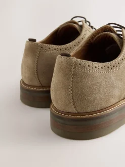 Marron mink - Chaussures richelieu en daim