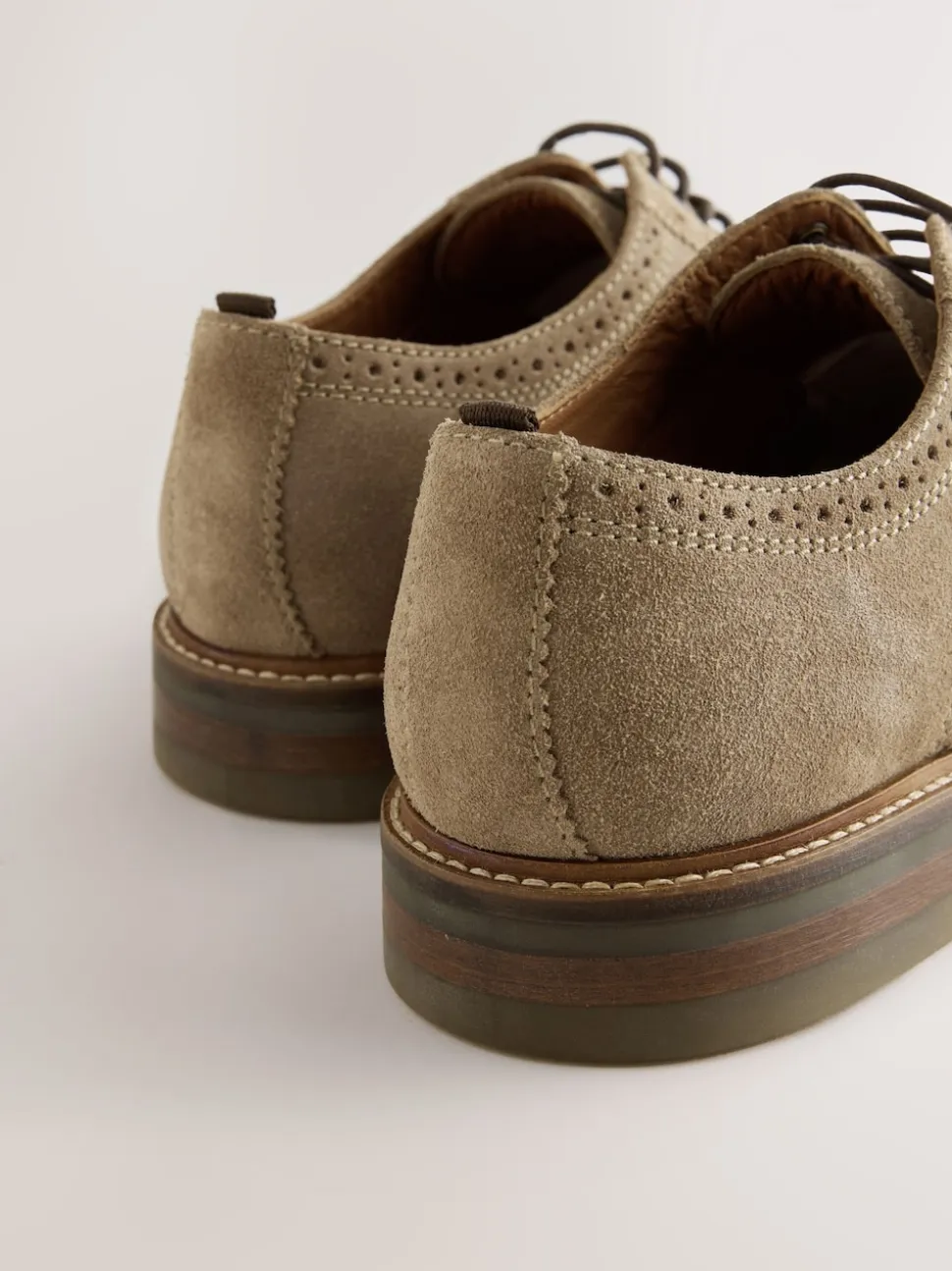 Marron mink - Chaussures richelieu en daim