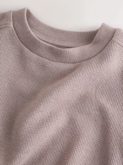 Marron mink - Ensemble t-shirt et short texturé Manchester Courts (3-16ans)