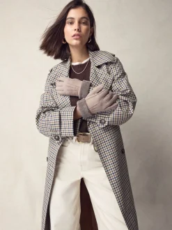 Marron mink - Gants N. Premium en cuir et peau de mouton