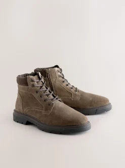 Marron mink - Grandes Bottes zippées en cuir