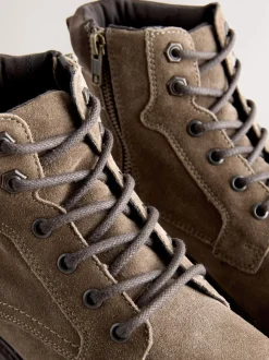 Marron mink - Grandes Bottes zippées en cuir