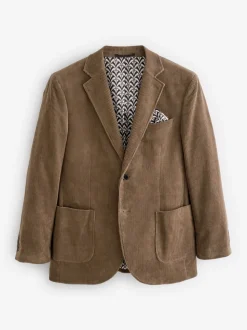 Marron neutre - Blazer en velours côtelé