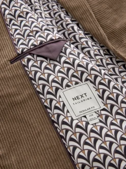 Marron neutre - Blazer en velours côtelé