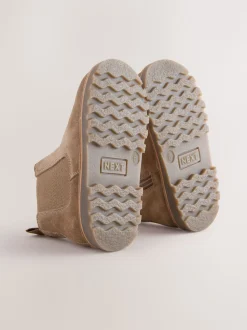 Marron neutre - Bottines Chelsea en daim