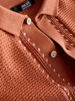 Marron rouille - 100% coton Manches Courts Polos en maille (3-16ans)