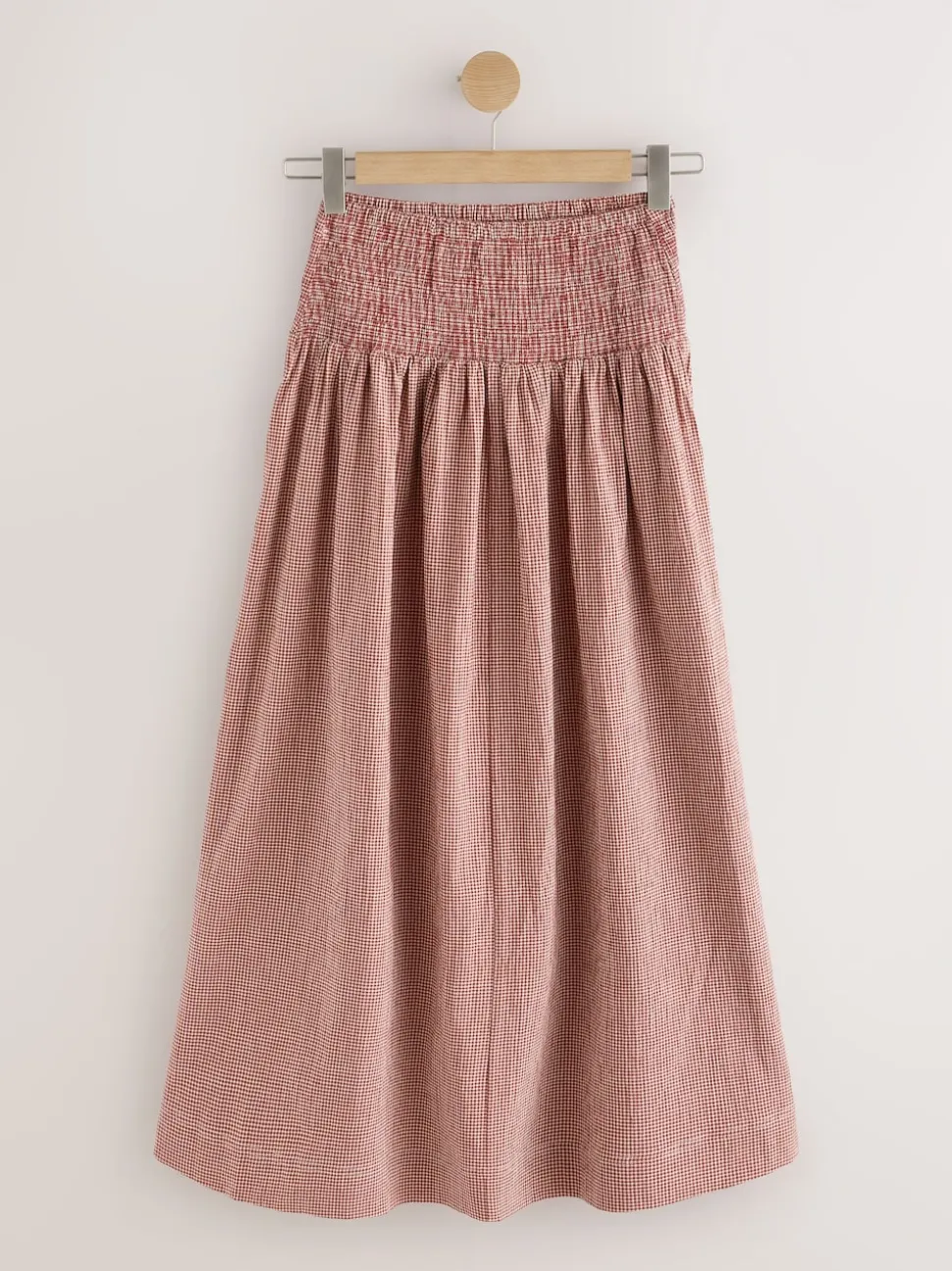 Marron rouille - Jupe longue vichy taille basse