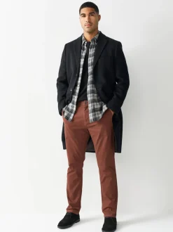 Marron rouille - Slim Fit (Slim Fit) - Pantalon chino stretch