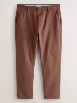 Marron rouille - Slim Fit (Slim Fit) - Pantalon chino stretch