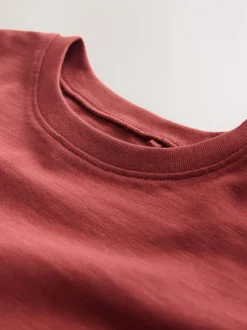 Marron rouille - T-shirt péplum à manches courtes (3mois-7ans)