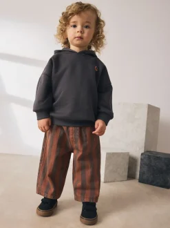 Marron rouille rayé - Pantalon large à enfiler (3mois-7ans)