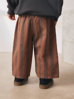Marron rouille rayé - Pantalon large à enfiler (3mois-7ans)