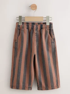 Marron rouille rayé - Pantalon large à enfiler (3mois-7ans)