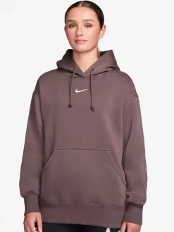 Marron tatouage - Nike Sweat à capuche oversize Mini Sportswear Phoenix en polaire à enfiler