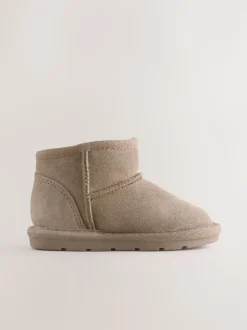 Marron taupe - Bottes en daim doublées et chaudes
