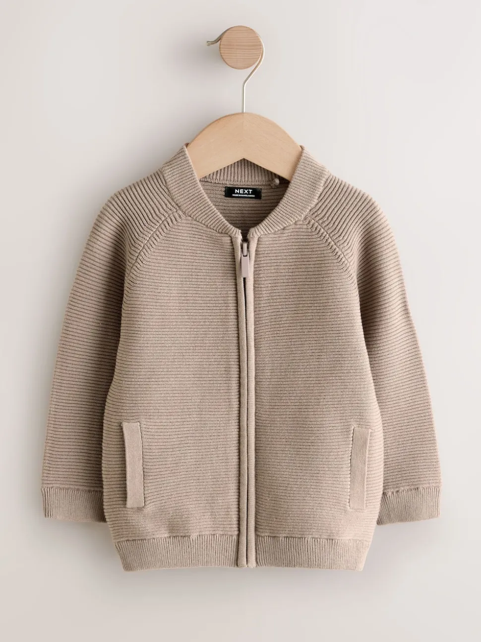 Marron taupe - Cardigan zippé (3mths-7yrs)
