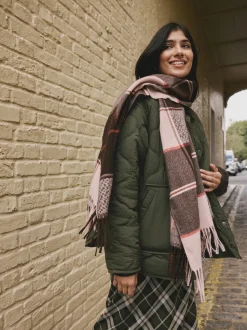 Marron Texture Carreaux - Écharpe épaisse