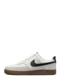 Marron/blanc - Baskets basses Nike Court Vision