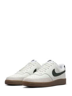 Marron/blanc - Baskets basses Nike Court Vision