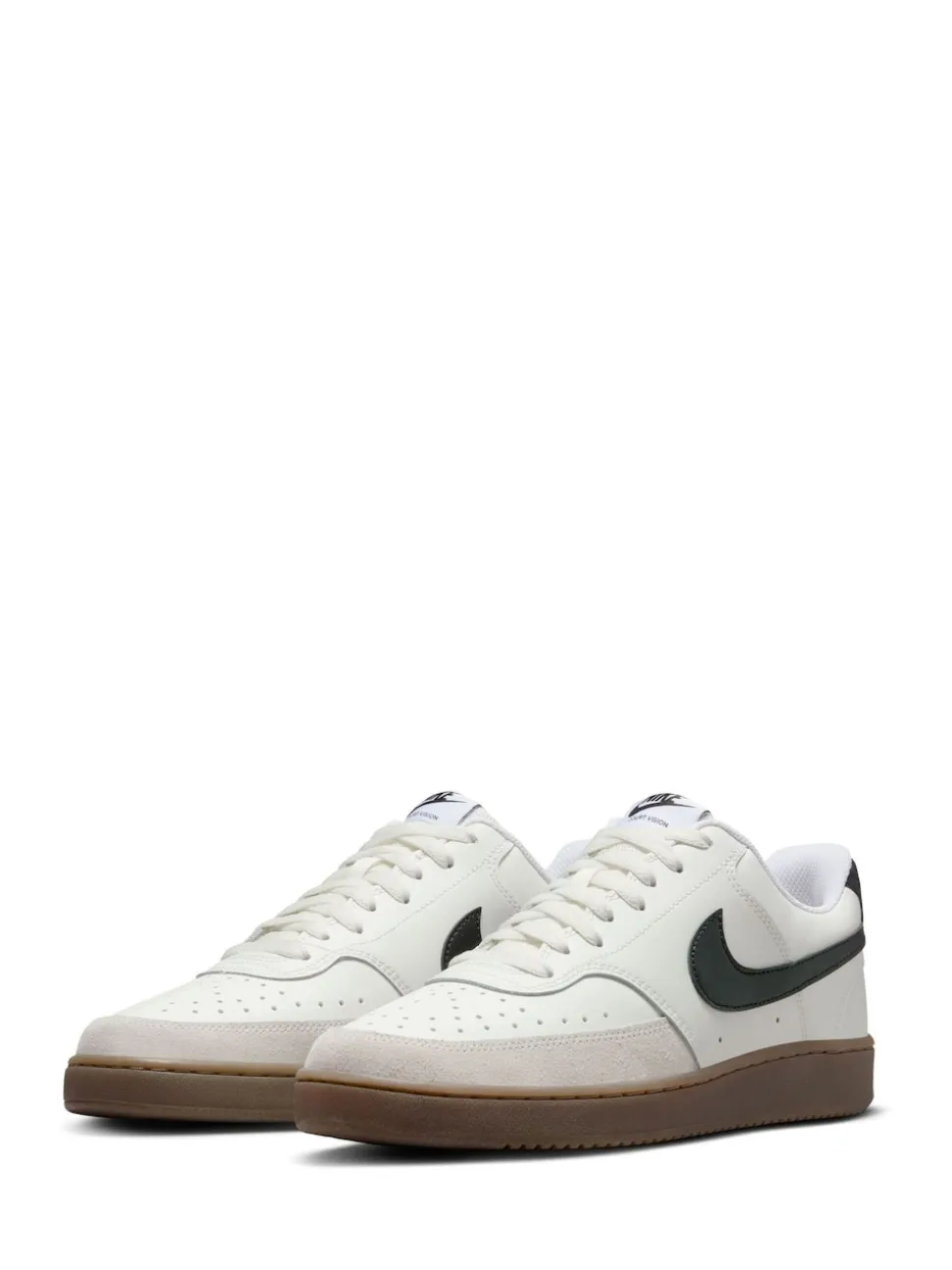 Marron/blanc - Baskets basses Nike Court Vision