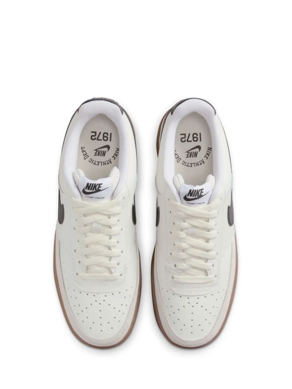 Marron/blanc - Baskets basses Nike Court Vision