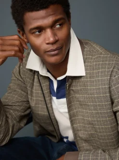 Marron/neutre - Blouson bomber à Carreaux élégant