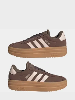 Marron/rose - adidas baskets VL Court Bold
