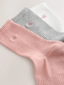 Mauve/Gris/Cream - Self. Chaussettes de cheville Cushion Sole Lounge 3 Pack
