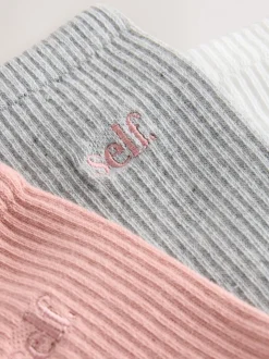 Mauve/Gris/Cream - Self. Chaussettes de cheville Cushion Sole Lounge 3 Pack