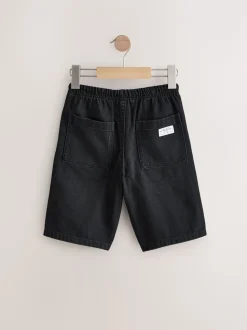Mid Bleu/Noir - Bermuda Pull On Denim Shorts 2 Pack (3-16yrs)
