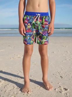 Minecraft bleu marine - Shorts de bain (3-16yrs)