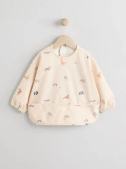 Mini jungle neutre - Bavoir à manches de sevrage et d’alimentation