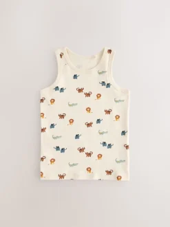 Mini Safari Imprimé - Lot de 5 débardeurs 100 % coton (1.5-8ans)