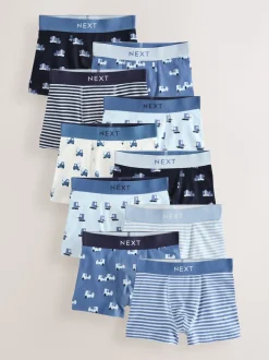Mini véhicule bleu - Lot de 10 boxers (1.5-16ans)