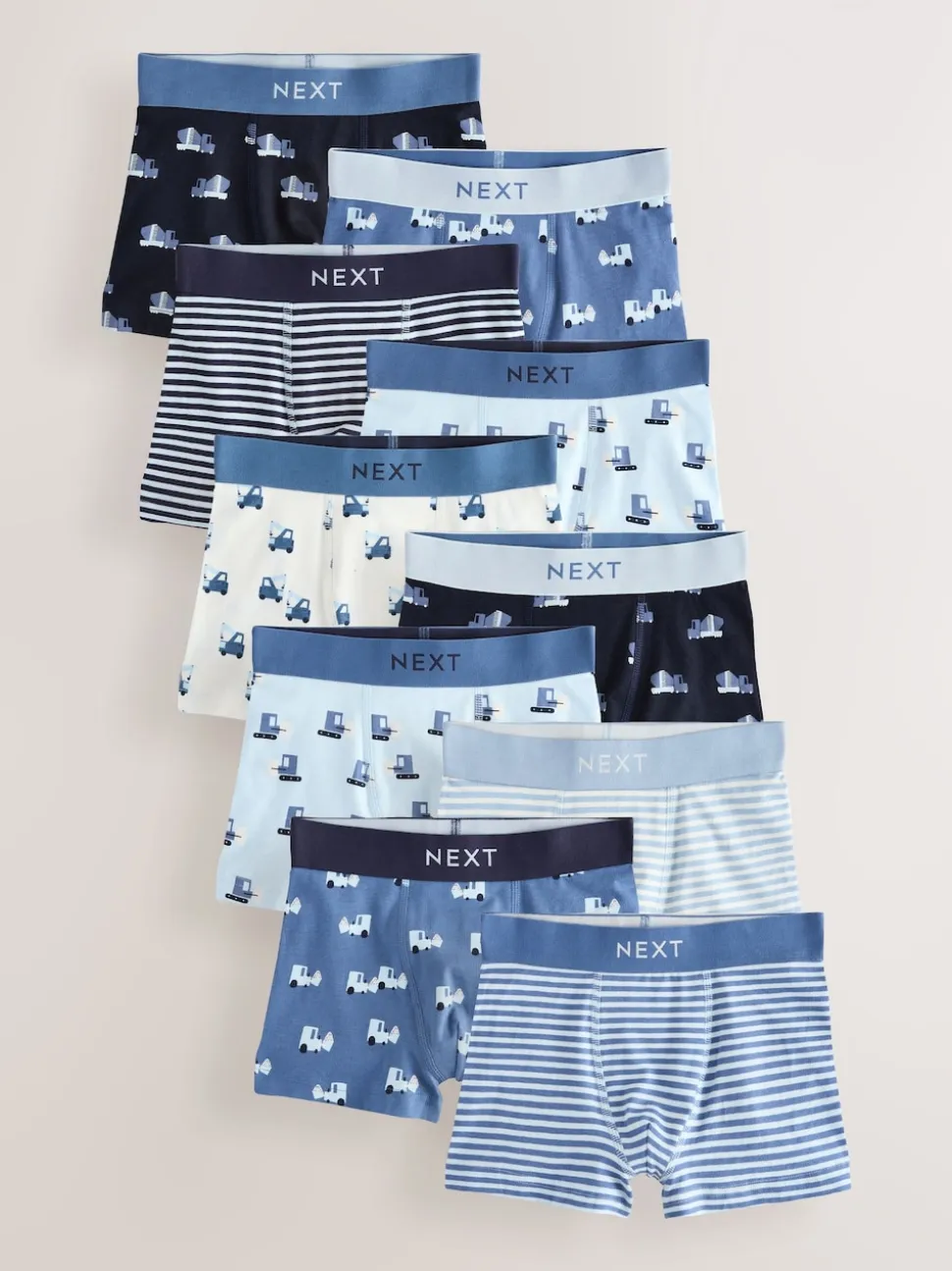 Mini véhicule bleu - Lot de 10 boxers (1.5-16ans)