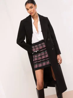 Mini-jupe courte Lipsy en maille à carreaux en boucle