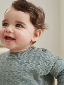 Minéral - Ensemble bébé pull et legging en tricot texturé 100 % coton (0mois -3ans)