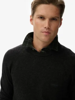 Minuit anthracite chiné - Pull Superdry en laine mélangée