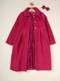 Miss Veste avec tulle appliqué et Robe en tulle imprimée Ensemble