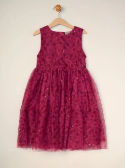 Miss Veste avec tulle appliqué et Robe en tulle imprimée Ensemble