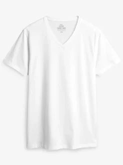 mixte - Lot de 5 T-shirts Col en V 100% Coton Coupe ajustée