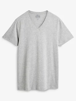 mixte - Lot de 5 T-shirts Col en V 100% Coton Coupe ajustée