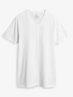 mixte - Lot de 5 T-shirts Col en V 100% Coton Coupe ajustée