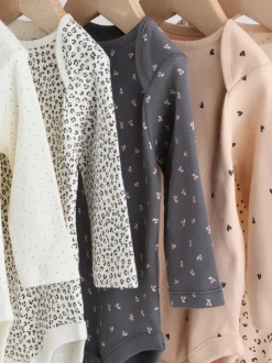 monochrome - Lot de 5 bodies bébé à manches longues